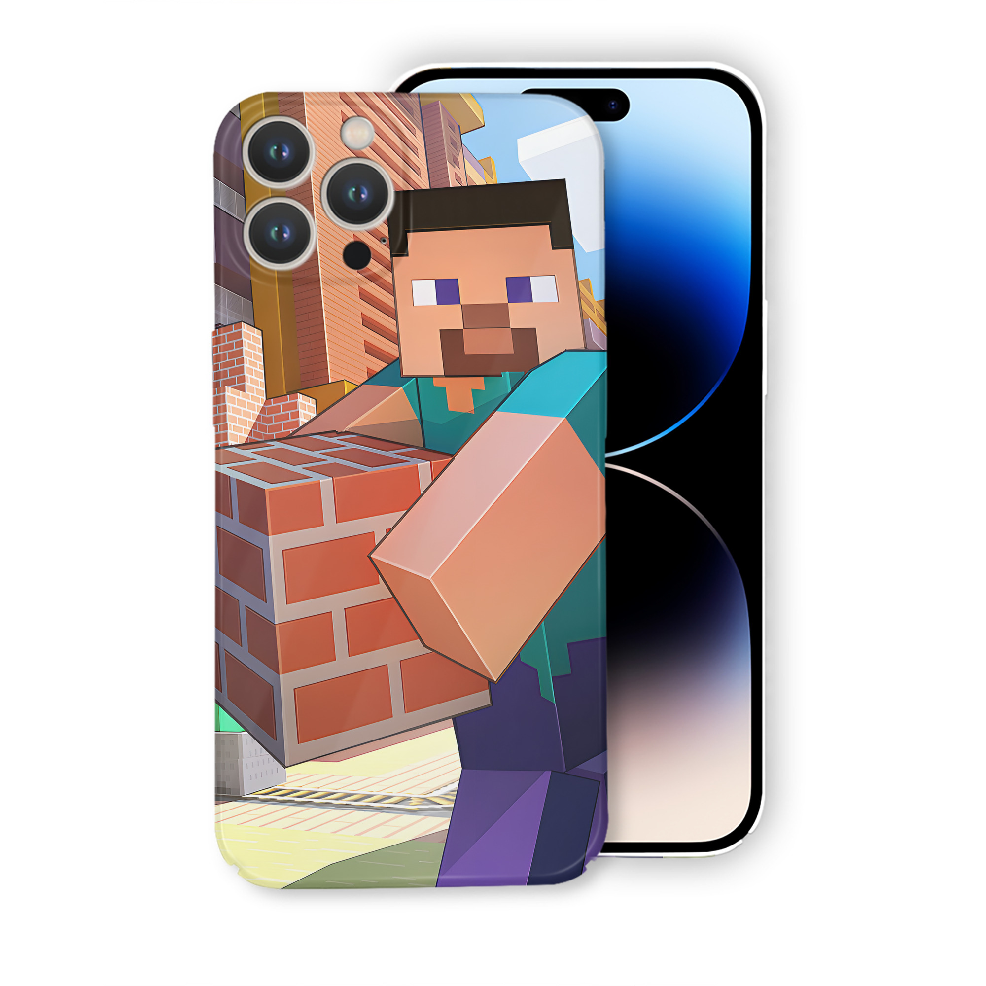 （画像用） マインクラフト ブロックの世界 Minecraft MC Block world 【iPhone 14シリーズ対応】ハードケース
